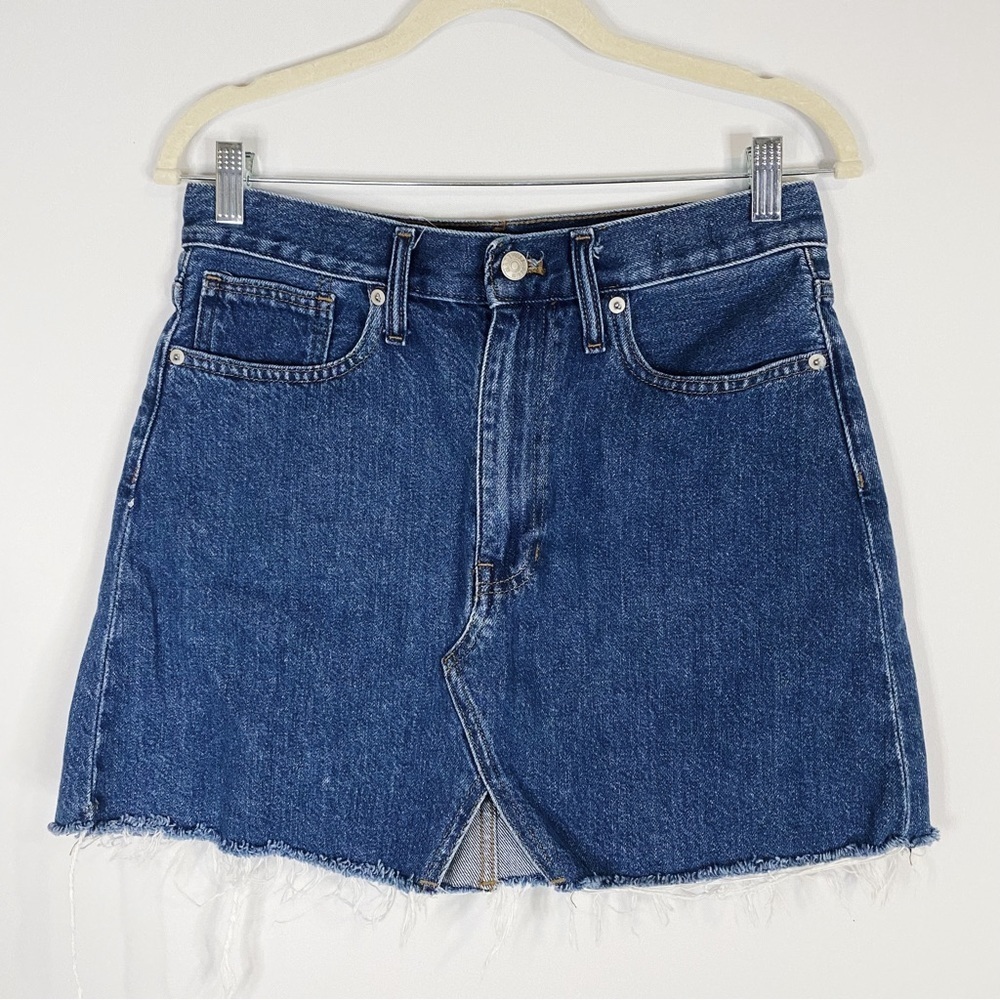 Madewell - Dark Wash Rigid Denim A-Line Skirt